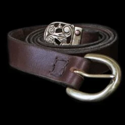 Hiberno Norse Bronze Viking Strap End -The Viking Dragon leather viking belt brass buckle irish strap end brown