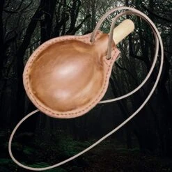 Medium Handmade Leather Water Bottle -The Viking Dragon lo medium leather water bottle with strap