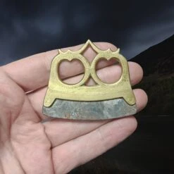 Bronze Birka Fire Striker With Flint Flake -The Viking Dragon mc bronze viking age fire steel from birka on hand