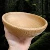 Large Hand-Turned Wooden Bowl -The Viking Dragon mc large hand turned wooden medieval bowl 20cm in hand side view
