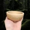 Small Hand Turned Wooden Bowl -The Viking Dragon mc small hand turned wooden medieval bowl 12cm in hand side view