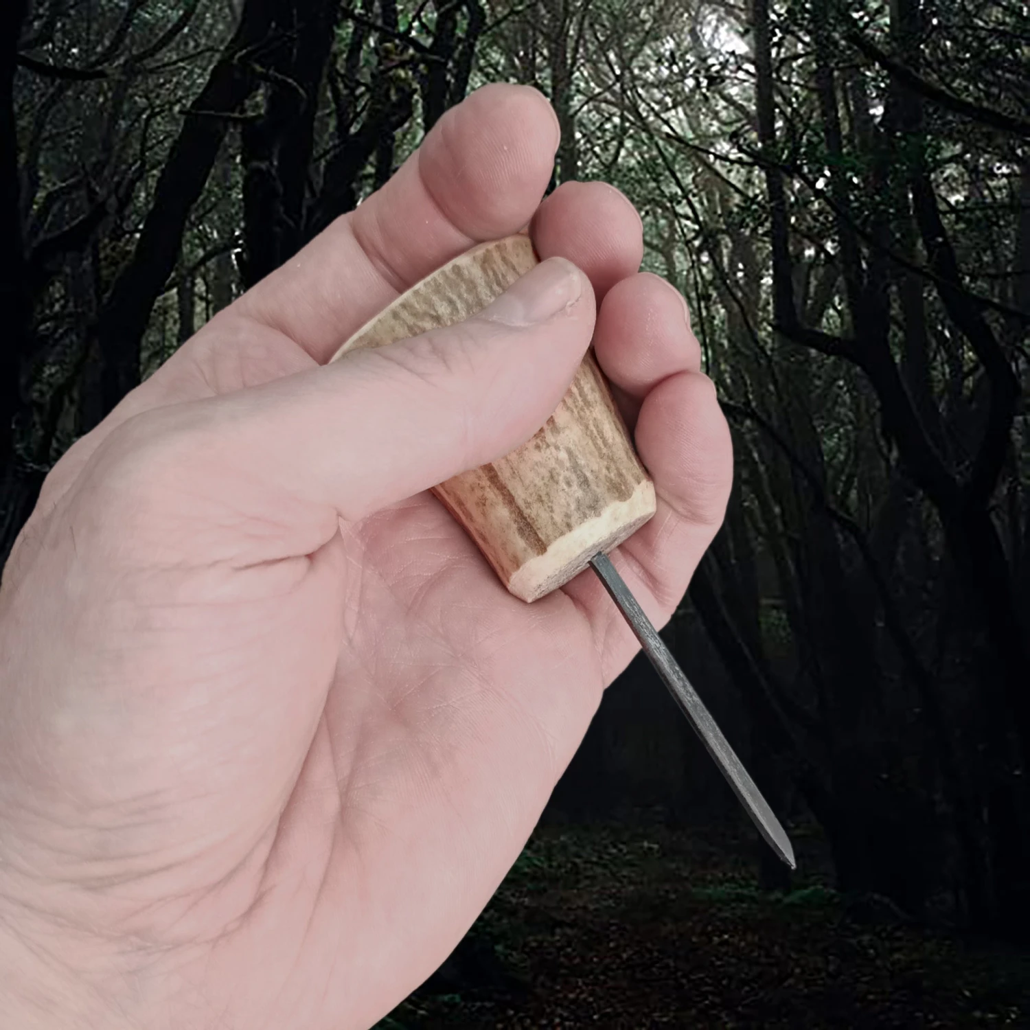 Awl With Antler Handle 3 Awl With Antler Handle