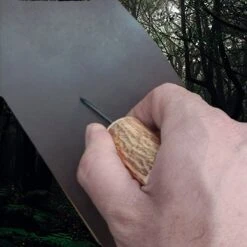 Awl With Antler Handle 10 Awl With Antler Handle -The Viking Dragon ms antler awl in hand punching through leather