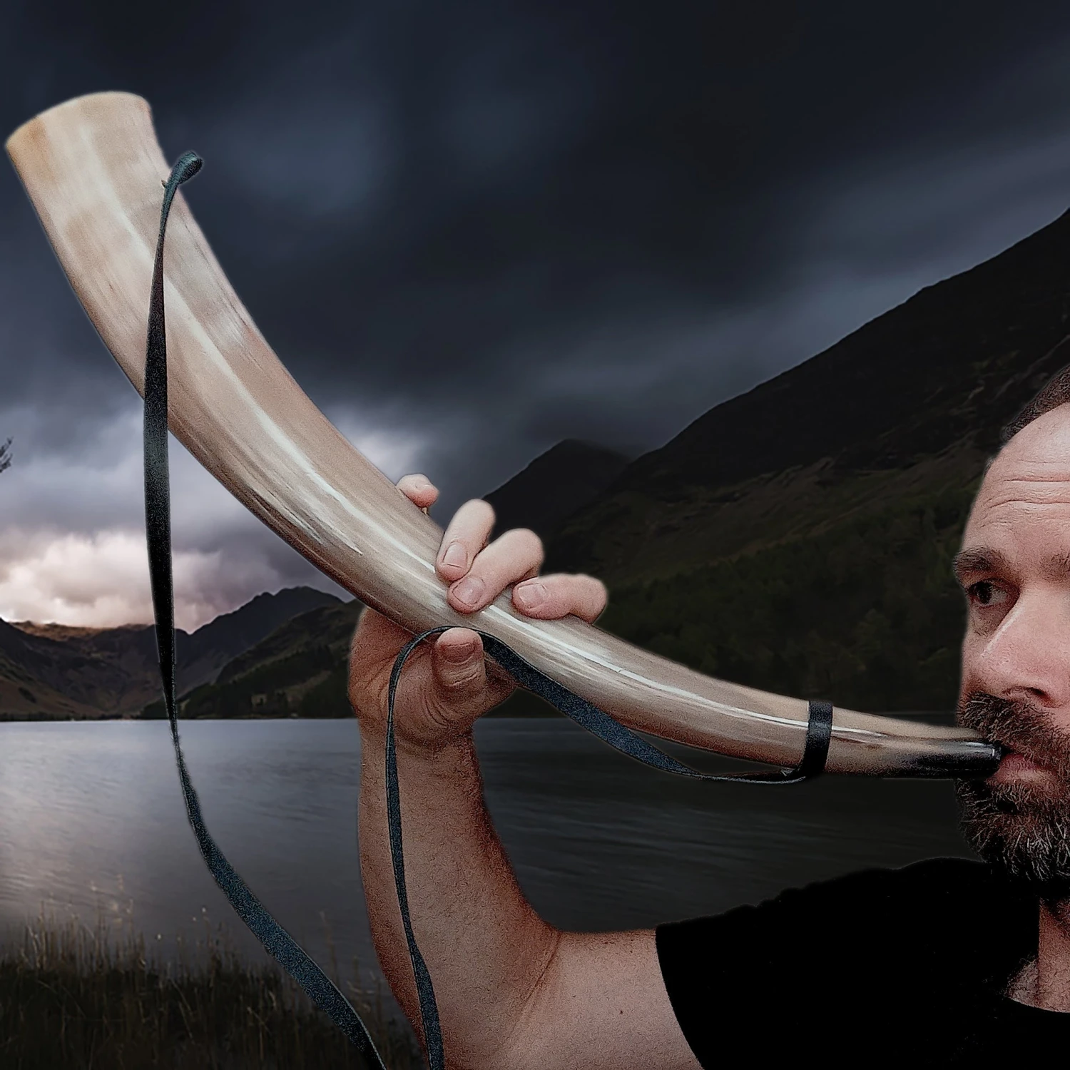 Large Polished Viking Blowing Horn / Bugle 3 Large Polished Viking Blowing Horn / Bugle