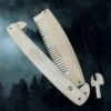 Encased Bone Viking Comb With Markings -The Viking Dragon nc decorated encased bone comb with rivets open