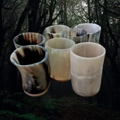Horn Dice Cup / Shot Cup -The Viking Dragon nc horn dice cups wooden bases