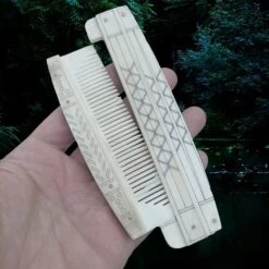 Large Encased Bone Viking Comb With Markings