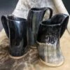 Large Polished Ox Horn Beer Mug -The Viking Dragon nc large horn beer mugs on seal skin