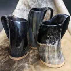Large Polished Ox Horn Beer Mug