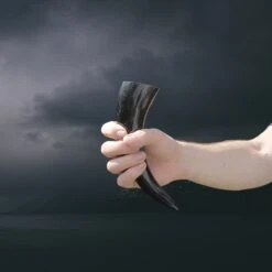 Ox Horn Polished Viking Drinking Horn -The Viking Dragon nc ox horn polished viking drinking horn in hand 0.2 litre