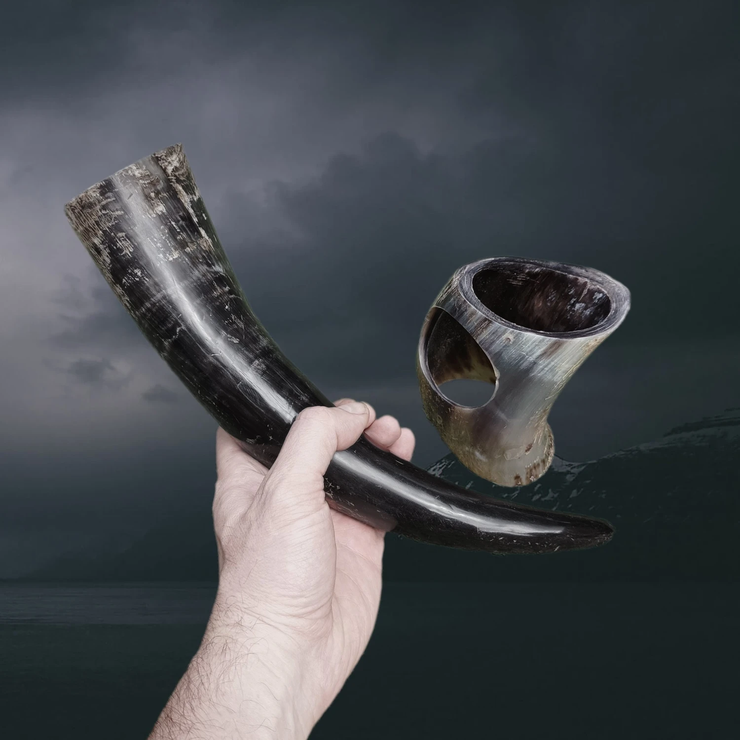 Ox Horn Small Viking Drinking Horn With Horn Stand 5 Ox Horn Small Viking Drinking Horn With Horn Stand - Image 3