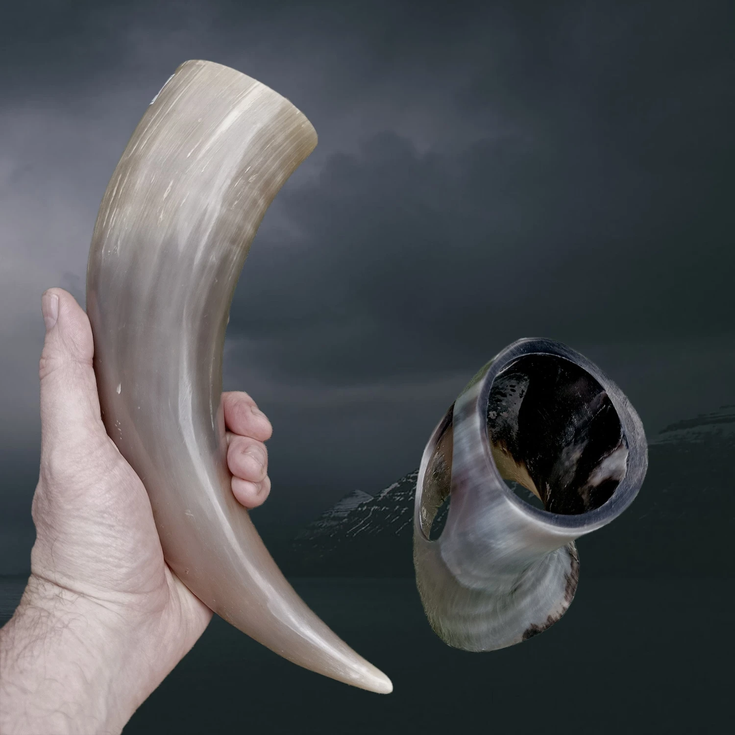 Ox Horn Small Polished Viking Drinking Horn With Horn Stand 5 Ox Horn Small Polished Viking Drinking Horn With Horn Stand - Image 3