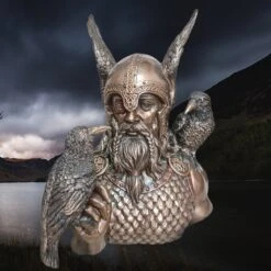 Large Resin Odin Bust Statue - Norse God Mythology