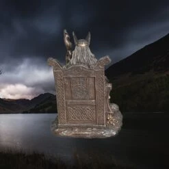 Large Resin Seated Frigga Statue - Norse God Mythology -The Viking Dragon nn resin seated frigga statue back view