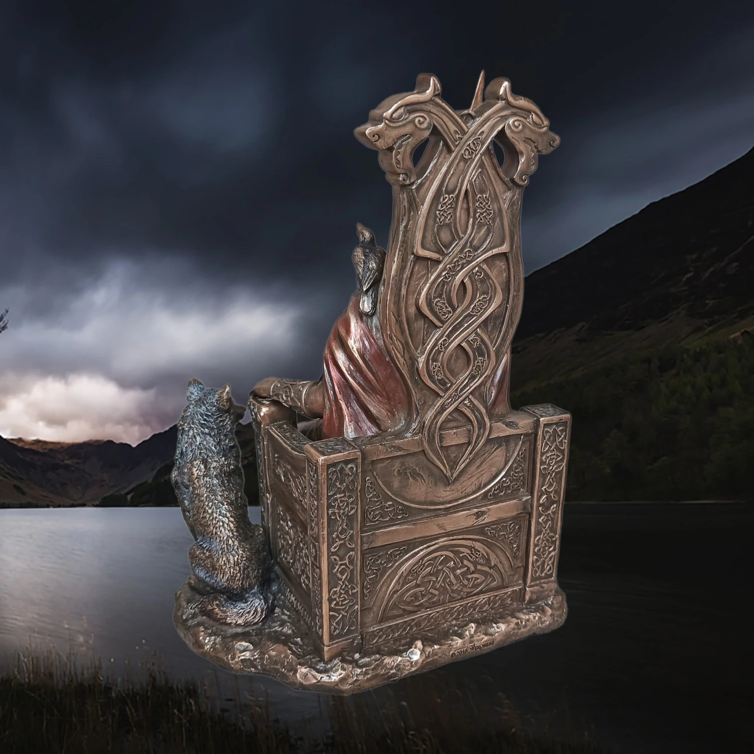 Large Resin Seated Odin Statue - Norse God Mythology 4 Large Resin Seated Odin Statue - Norse God Mythology - Image 2