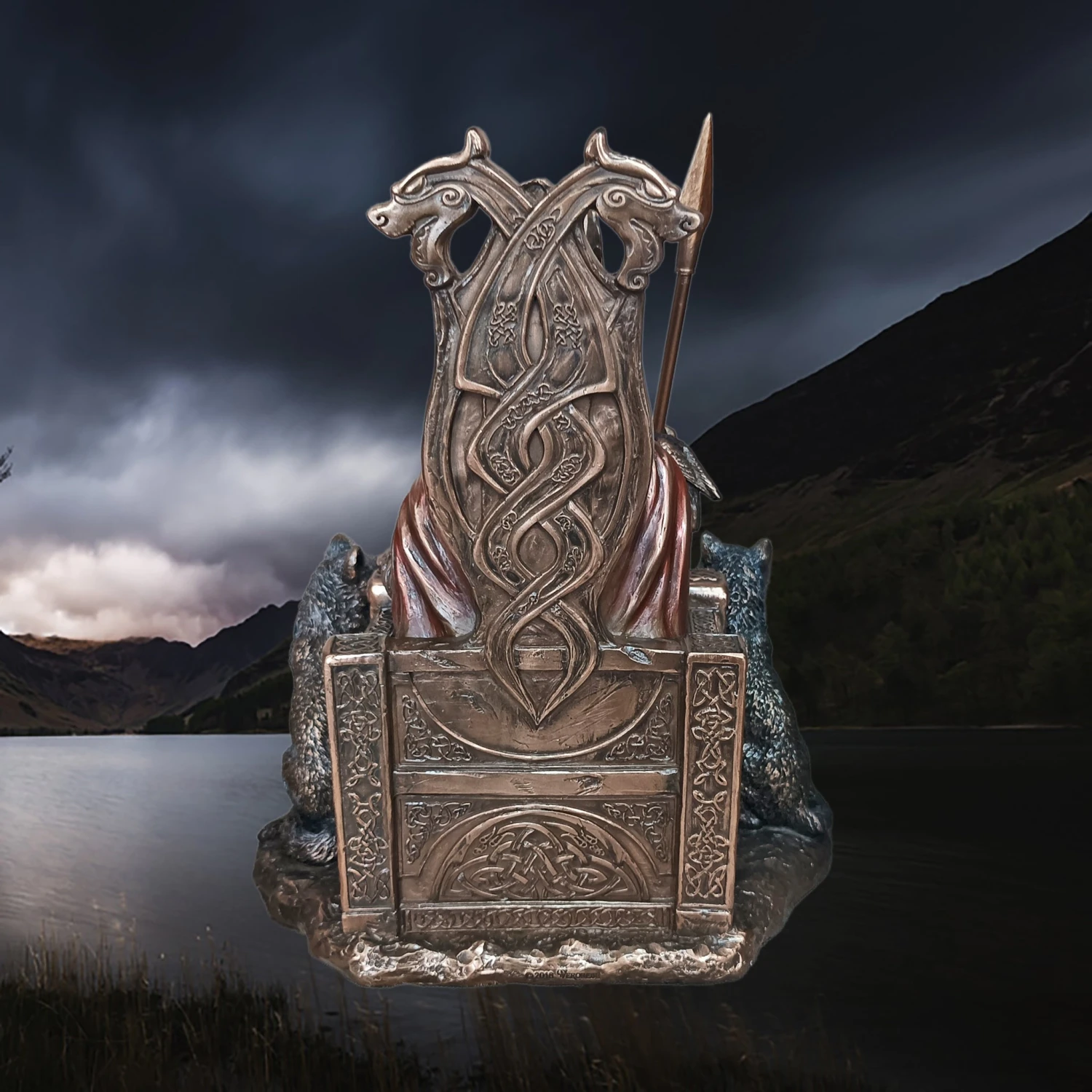 Large Resin Seated Odin Statue - Norse God Mythology 6 Large Resin Seated Odin Statue - Norse God Mythology - Image 4