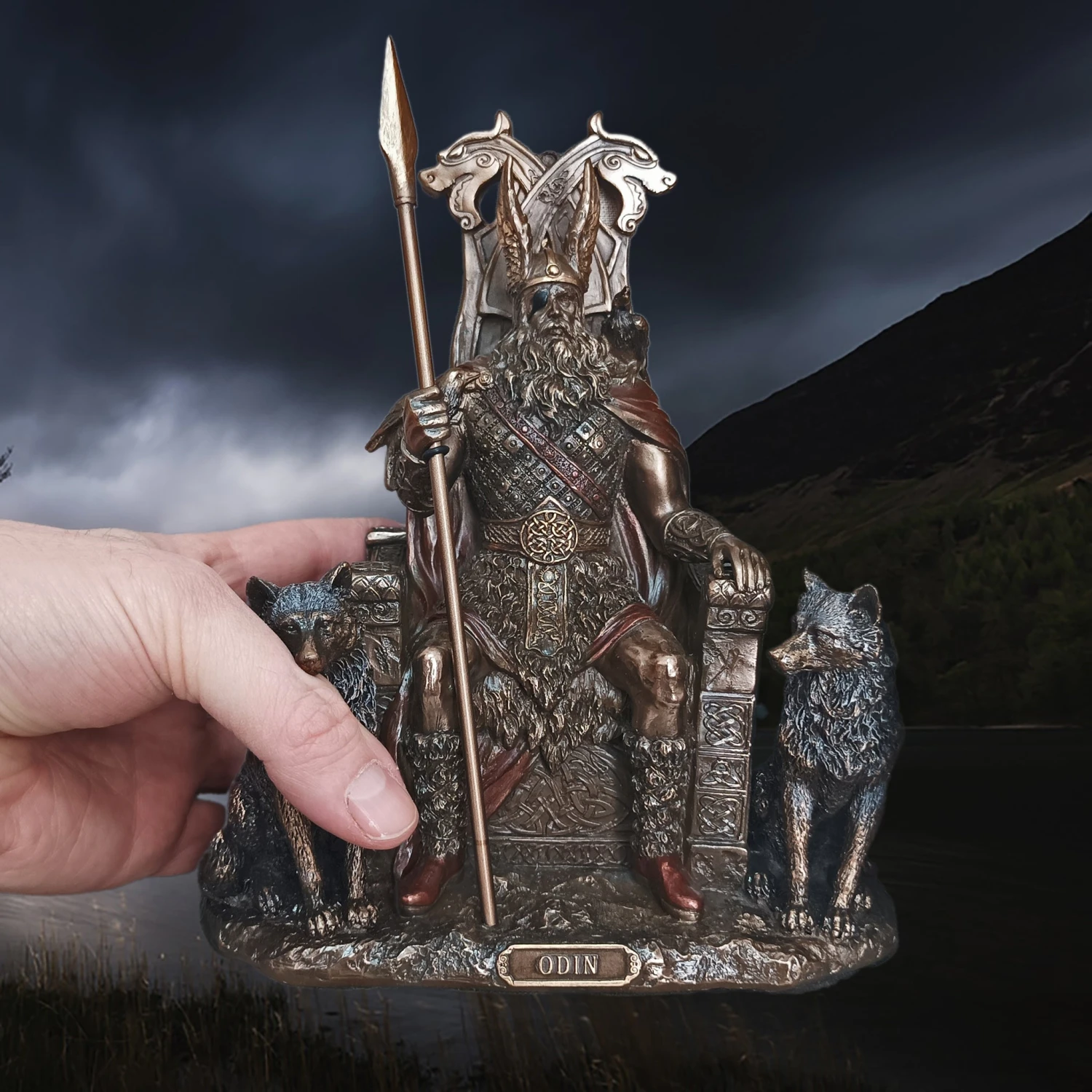 Large Resin Seated Odin Statue - Norse God Mythology 5 Large Resin Seated Odin Statue - Norse God Mythology - Image 3