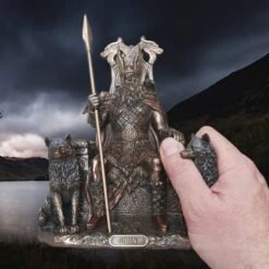 Large Resin Seated Odin Statue - Norse God Mythology 17 Large Resin Seated Odin Statue - Norse God Mythology -The Viking Dragon nn resin seated odin statue with spear and wolves in right hand