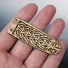 Large Bronze Borre Viking Strap End -The Viking Dragon pc bronze large borre viking strap end on hand