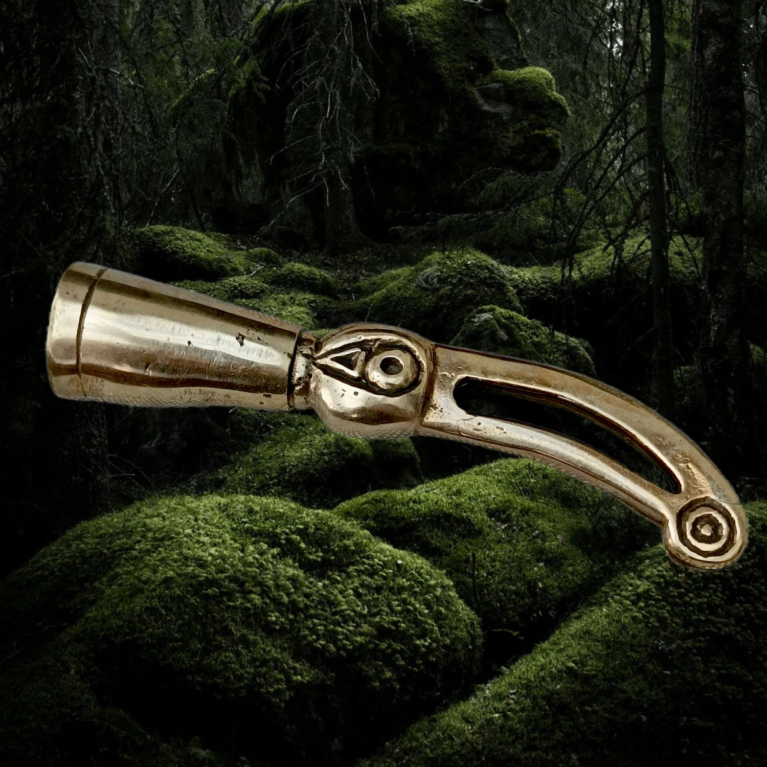 Large Bronze Raven Viking Drinking Horn Finial 3 Large Bronze Raven Viking Drinking Horn Finial