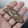 Large Bronze Swedish Viking Strap End -The Viking Dragon pc bronze large viking strap end on hand