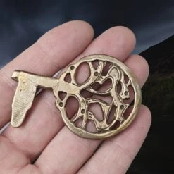 Large Bronze Round Viking Key From Uppakra 9 Large Bronze Round Viking Key From Uppakra -The Viking Dragon pc bronze viking key from uppakra other side on hand