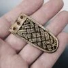 Bronze Viking / Saxon Strap End With Cross Hatching From York -The Viking Dragon pc bronze viking saxon strap end from york with cross hatching on hand
