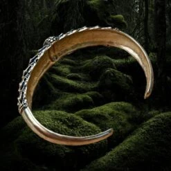 Large Bronze Replica Viking Bracelet From Falster -The Viking Dragon pp bronze falster viking bracelet inside angle view