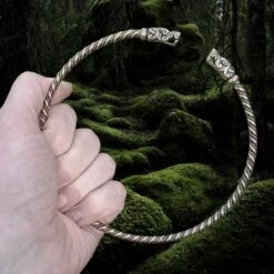 The Viking Dragon 7 The Viking Dragon -The Viking Dragon pp bronze gotland dragon twisted neck torque in hand