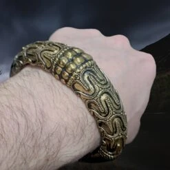 Bronze Replica Viking Bracelet / Arm Ring From Orupgard -The Viking Dragon pp bronze large arm ring from orupgard on wrist