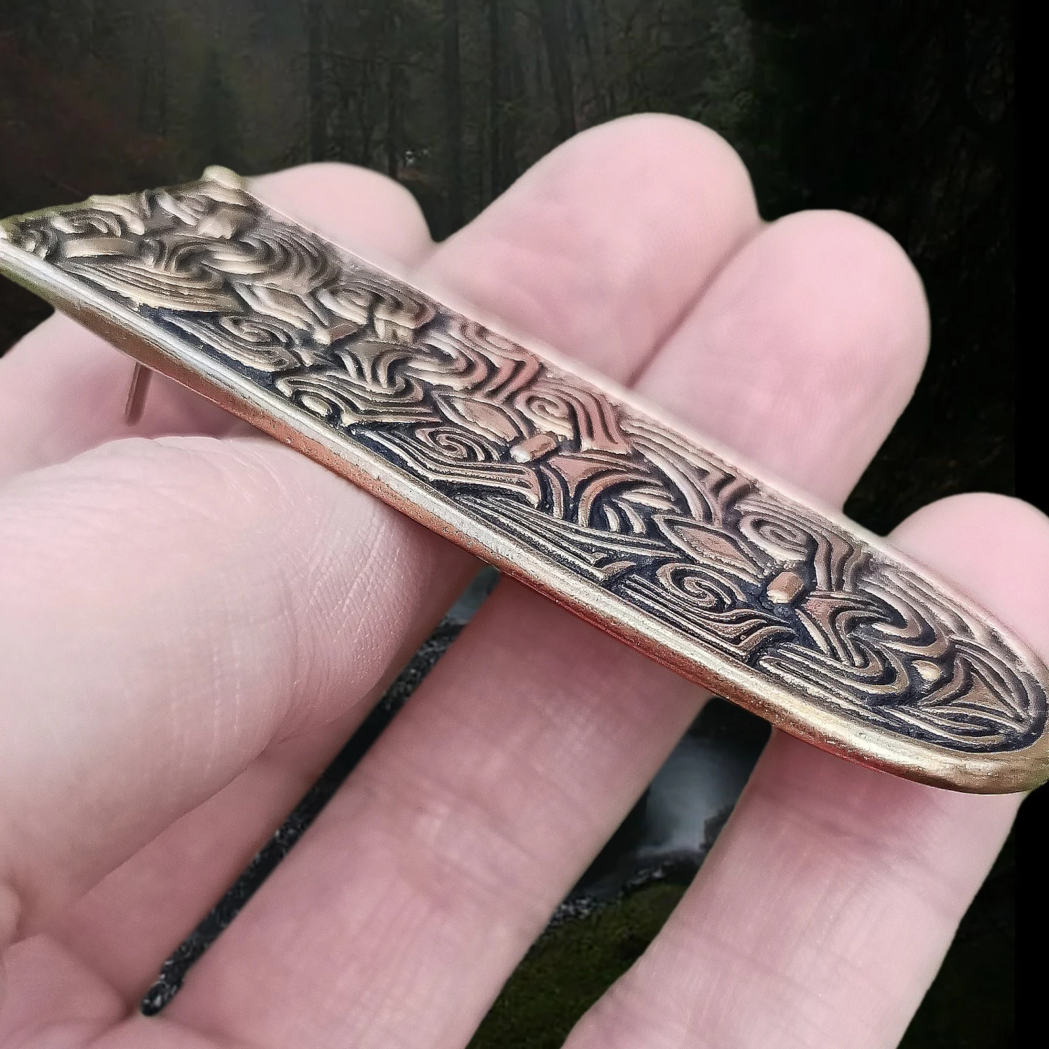 Large Bronze Borre Syle Viking Strap End 4 Large Bronze Borre Syle Viking Strap End - Image 2