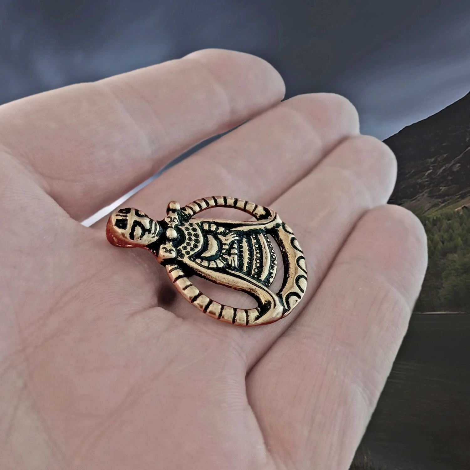 Large Bronze Circular Freya Pendant 4 Large Bronze Circular Freya Pendant - Image 2