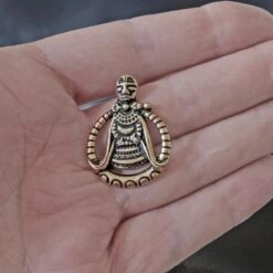 Large Bronze Circular Freya Pendant