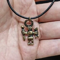 Bronze Odin Warrior Priest Pendant -The Viking Dragon pp bronze odin warrior pendant on thong on hand