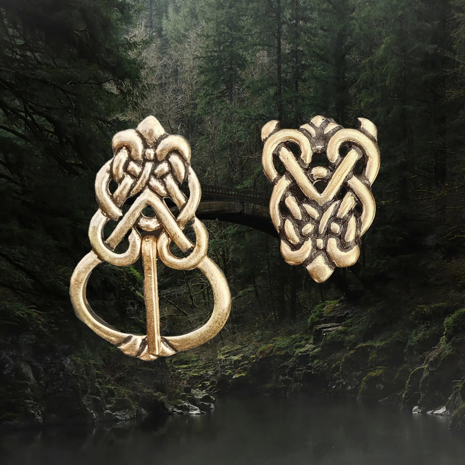 Bronze Ringerike Style Knotwork Viking Buckle Set 3 Bronze Ringerike Style Knotwork Viking Buckle Set