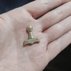 Small Bronze Replica Thors Hammer Pendant From Sejero -The Viking Dragon pp bronze thors hammer pendant from sejero denmark on hand