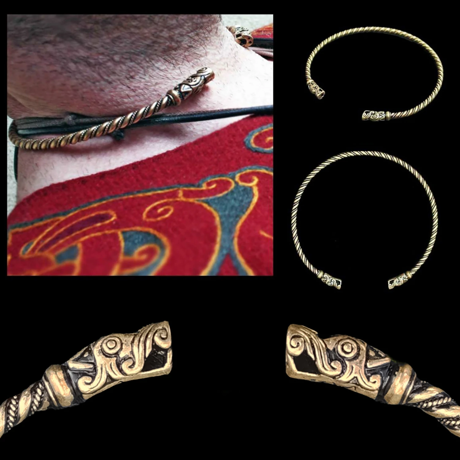Bronze Twisted Gotland Dragon Neck Torc 7 Bronze Twisted Gotland Dragon Neck Torc - Image 6