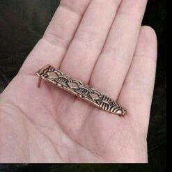 Bronze Borre Style Buckle Set From Birka -The Viking Dragon pp bronze viking strap end borre style from birka small in hand side angle