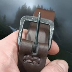 Hand-Forged Iron Viking / Medieval Buckle - 25mm (1 Inch) 7 Hand-Forged Iron Viking / Medieval Buckle - 25mm (1 Inch) -The Viking Dragon pp iron viking buckle 25mm 1 inch width on brown leather belt in hand