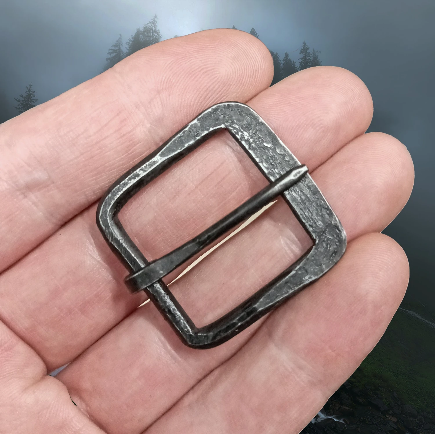 Hand-Forged Iron Viking / Medieval Buckle - 25mm (1 Inch) 3 Hand-Forged Iron Viking / Medieval Buckle - 25mm (1 Inch) - Image 2