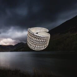 Decorated Silver Replica Viking Ring -The Viking Dragon pp silver decorated viking ring small
