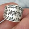 Embossed Silver Replica Viking Ring -The Viking Dragon pp silver plated embossed viking ring in fingers