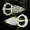 Silver Plated Oseberg Style Viking Buckle -The Viking Dragon pp silver plated oseberg viking buckle front and back