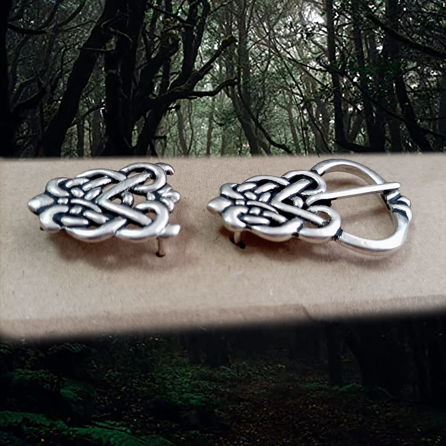 Silver Plated Ringerike Style Knotwork Viking Buckle Set 6 Silver Plated Ringerike Style Knotwork Viking Buckle Set - Image 4