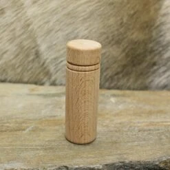 Wooden Viking / Medieval Needlecase -The Viking Dragon qs small wooden needle case on rock