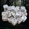 Large Bone Dice With Black Dot And Rings Marks