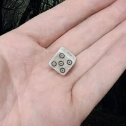 Large Bone Dice With Black Dot And Rings Marks 11 Large Bone Dice With Black Dot And Rings Marks -The Viking Dragon rc large bone die on hand