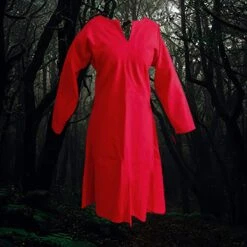 Handmade Wool Women's Viking Dress -The Viking Dragon ro wool viking womens dress red
