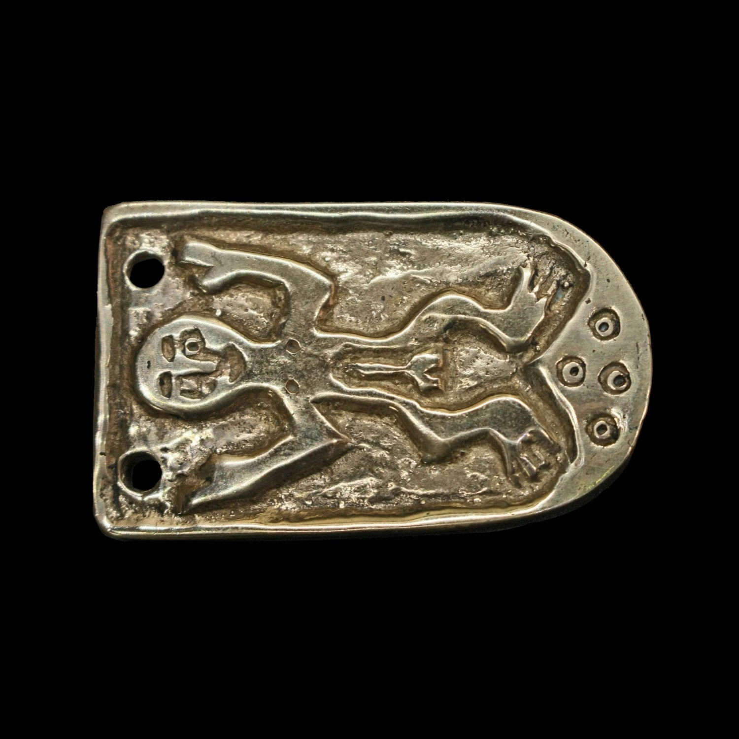 Large Hiberno Norse Bronze Strap End 4 Large Hiberno Norse Bronze Strap End - Image 2