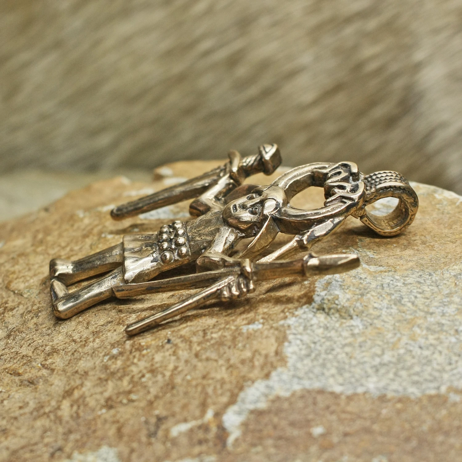 Large Bronze Odin Warrior Pendant 4 Large Bronze Odin Warrior Pendant - Image 2